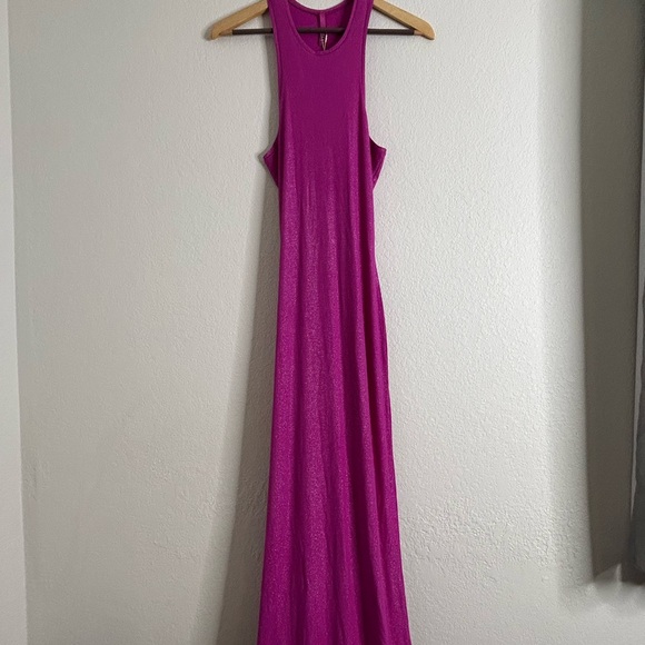 BNWT Skims maxi dress in fuchsia foil - Picture 5 of 16